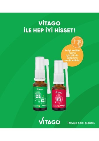 Vitago Vitamin D3-K2 + Vitamin B12 Vitamin B6 Portakallı Yetişkin Vitamin 20 Tablet