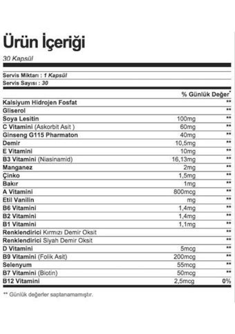 Pharmaton Vitality Aromasız Yetişkin Vitamin 3x30 Kapsül