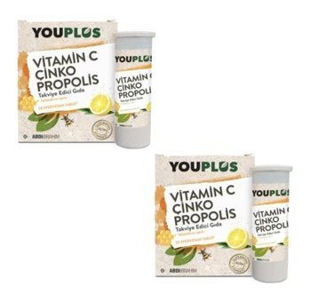 You Plus Vitamin C Çinko Propolis Efervesan Limonlu Yetişkin Vitamin 2x20 Tablet