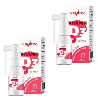 Nevfix Vitamin D3 Ahududu Yetişkin Vitamin 2x20 ml