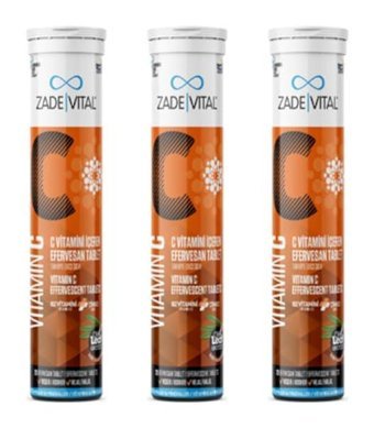 Zade Vital Vitamin C Efervesan Aromasız Yetişkin Vitamin 3x20 Tablet