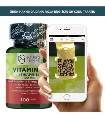Nature'S Supreme Vitamin B1 Aromasız Yetişkin Vitamin 100 Kapsül