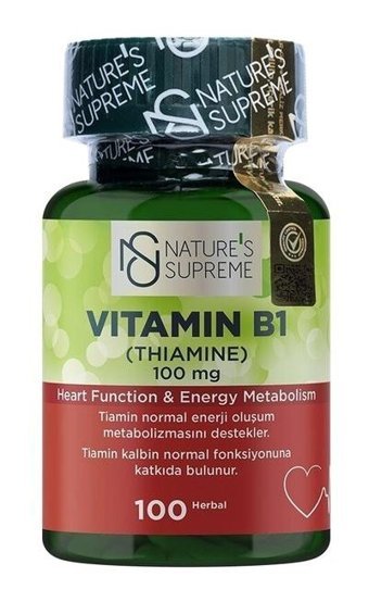 Nature'S Supreme Vitamin B1 Aromasız Yetişkin Vitamin 100 Kapsül
