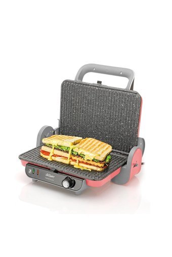 Arzum AR2013 4 Dilim Granit Çıkartılabilir Plaka Tek Yönlü 1800 W Izgaralı Kırmızı Tost Makinesi