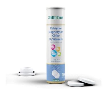 Shiffa Home Kalsiyum Magnezyum Çinko D Vitamini Aromasız Yetişkin Vitamin 20 Kapsül