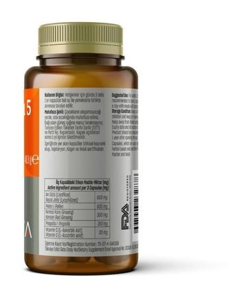 Talya Vitamin 5 Arı Sütü Polen Propolis Ginseng Aromasız Yetişkin Vitamin 60 Kapsül