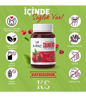 Kızılcık Sepeti A-Pac Cranberry Aromasız Yetişkin Vitamin 30 Kapsül