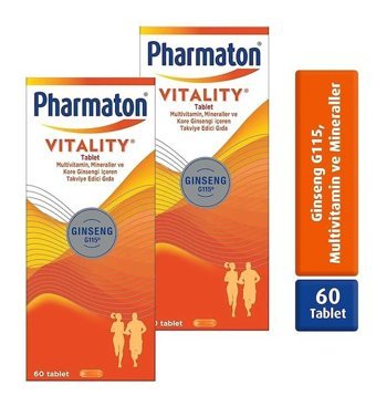 Pharmaton Vitality Aromasız Yetişkin Vitamin 2x60 Tablet