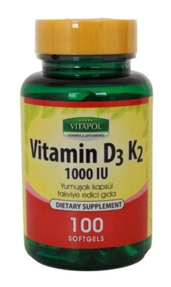 Trunature Vitamin D3-K2 Aromasız Yetişkin Vitamin 100 Tablet