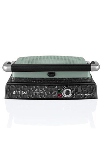 Arnica Diamond GH26252 6 Dilim Granit Çıkartılabilir Plaka Tek Yönlü 2000 W Izgaralı Yeşil Tost Makinesi