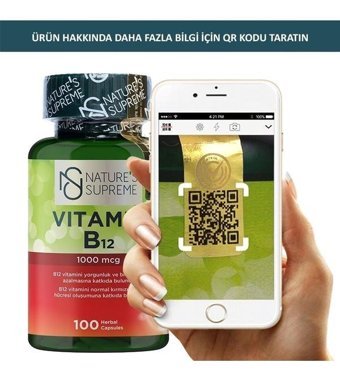 Nature'S Supreme Vitamin B12 Aromasız Yetişkin Vitamin 100 Kapsül