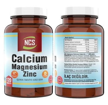 Ncs Vitamin D3 + K2 - Calsium Magnezium Zinc Aromasız Yetişkin Vitamin 2x120 Tablet