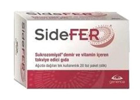 Sidefer Sukrozomiyal Demir Vitamin Aromalı Yetişkin Vitamin 20 Tablet