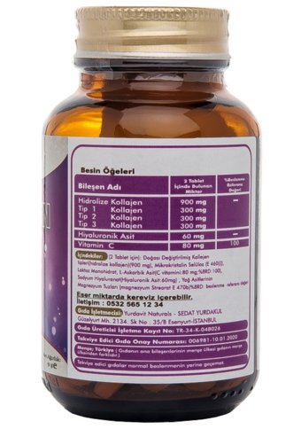 Collagen Type 1-2-3 Hyaluronic Acid Vitamin C Aromasız Yetişkin Vitamin 50 Tablet