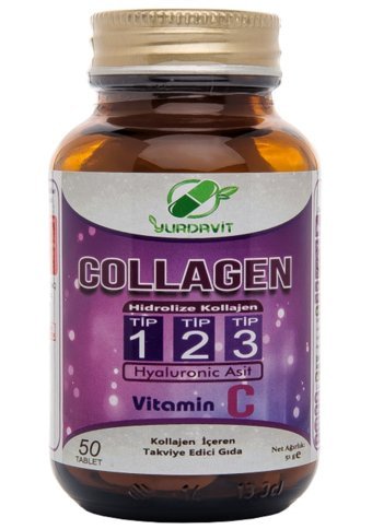 Collagen Type 1-2-3 Hyaluronic Acid Vitamin C Aromasız Yetişkin Vitamin 50 Tablet