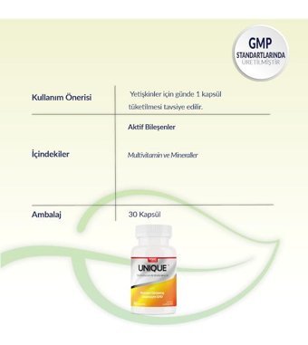 Smartcaps Unique Multivitamin & Multimineral Aromasız Yetişkin Vitamin 30 Kapsül
