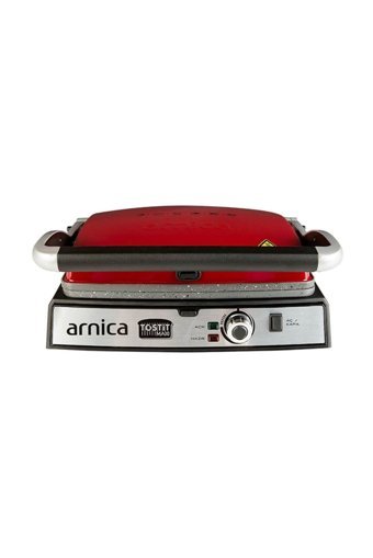 Arnica Tostit Maxi GH26244 6 Dilim Granit Çıkartılabilir Plaka Tek Yönlü 2000 W Izgaralı Kırmızı Tost Makinesi