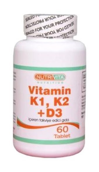 Nutrivita K1 K2 D3 Aromasız Yetişkin Vitamin 60 Tablet