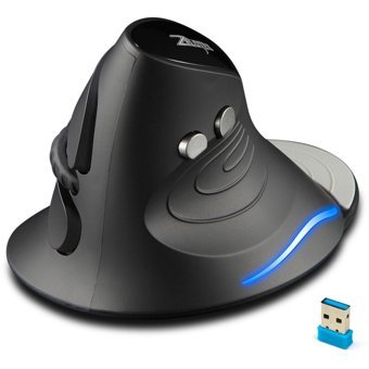 Zelotes F-17 RGB Ergonomik Dikey Makrolu Kablosuz Siyah Optik Mouse