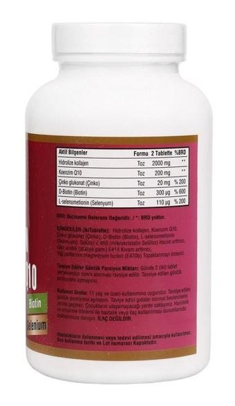 Ncs Kollajen Koenzim Coenzyme Aromasız Yetişkin Vitamin 180 Tablet