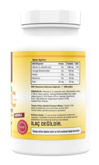 Ncs Ginseng Ester C Vitamini Kırmızı Kore Ginsengi - Karamürverli Yetişkin Vitamin 120 Tablet - 180 Tablet