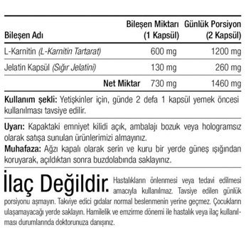 Canfeza Sezgin L-Karnitin Aromasız Yetişkin Vitamin 60 Kapsül