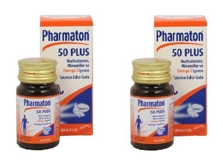 Pharmaton 50 Plus Aromasız Yetişkin Vitamin 2x30 Kapsül