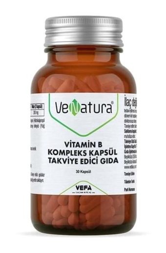 Venatura Vitamin B Kompleks Aromasız Yetişkin Vitamin 30 Kapsül