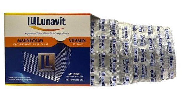 Lunavit Magnezyum Ve Vitamin Aromasız Yetişkin Vitamin 60 Tablet
