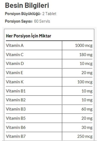 Torq Nutrition Ful Spectrum Vitamin Aromasız Yetişkin Vitamin 120 Tablet