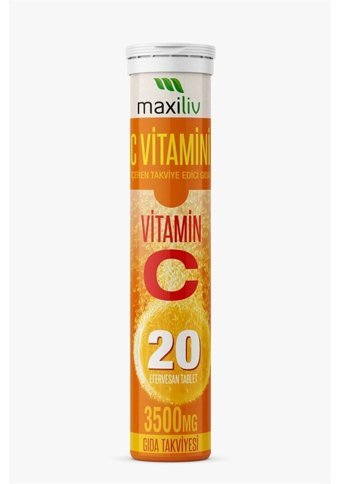 Maxiliv C Vitamini Aromasız Yetişkin Vitamin 20 Tablet