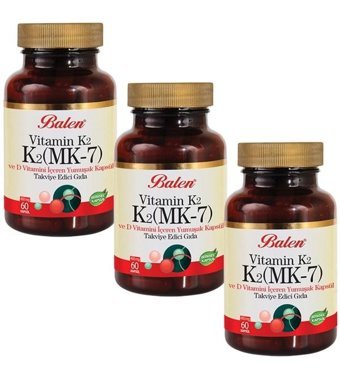Balen Vitamin K2 Bitki Ekstralar Yetişkin Vitamin 3x60 Kapsül