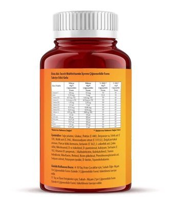 İnsvit Kids Multivitamin Bitki Ekstralar Çocuk Vitamin 60 Tablet