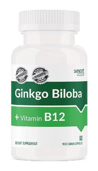 Smartcaps Gingko Biloba+B12 Aromasız Yetişkin Vitamin 60 Kapsül