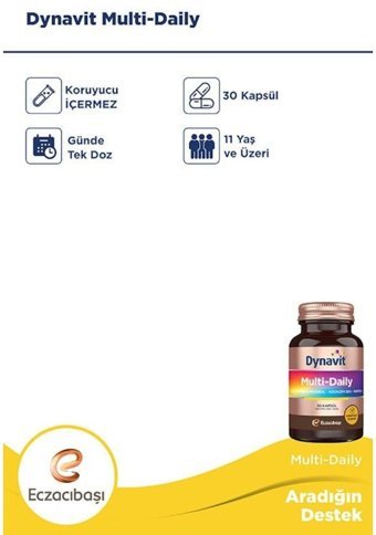 Dynavit Multi Daily Aromasız Yetişkin Vitamin 30 Kapsül