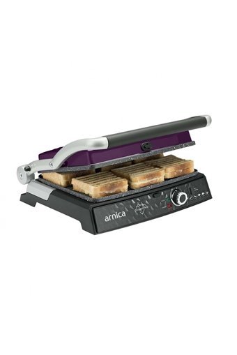 Arnica GH26253 6 Dilim Granit Çıkartılabilir Plaka Tek Yönlü 2000 W Izgaralı Mor Tost Makinesi