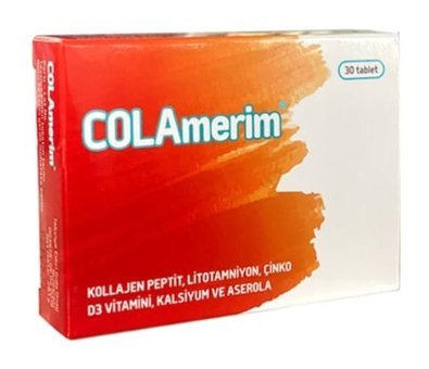 Colamerim Kollajen Çinko Ve D3 Vitamini Aromasız Yetişkin Vitamin 30 Kapsül