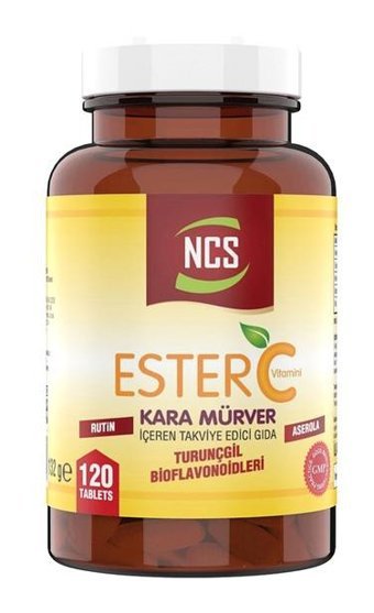 Ncs Ester C Vitamini Kara Mürver Turunçgil Bio Karamürverli Yetişkin Vitamin 120 Tablet