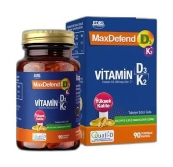 Edis Pharma Maxdefend D3 K2 Aromasız Yetişkin Vitamin 90 Kapsül