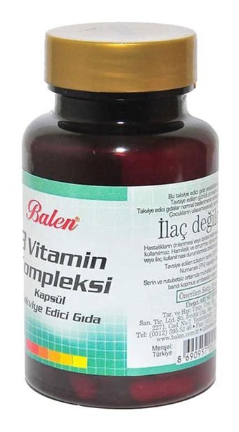 Balen B Vitamin Kompleksi Aromasız Yetişkin Vitamin 2x60 Kapsül