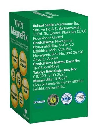 Dr. Over Magnefix Aromasız Yetişkin Vitamin 60 Tablet