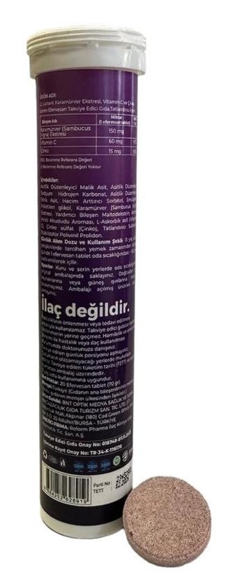 Lunavit Kara Mürver Karamürverli Yetişkin Vitamin 20 Tablet