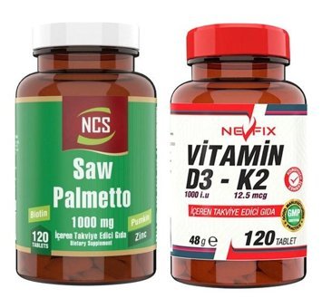 Ncs Saw Palmetto Çinko - Nevfix Vitamin D3 K2 Aromasız Yetişkin Vitamin 120 Tablet
