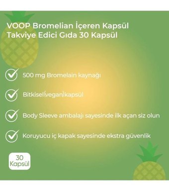 Voop Bromelain Ananas Yetişkin Vitamin 30 Kapsül