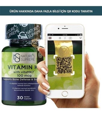 Nature'S Supreme Vitamin K2 Aromasız Yetişkin Vitamin 30 Kapsül