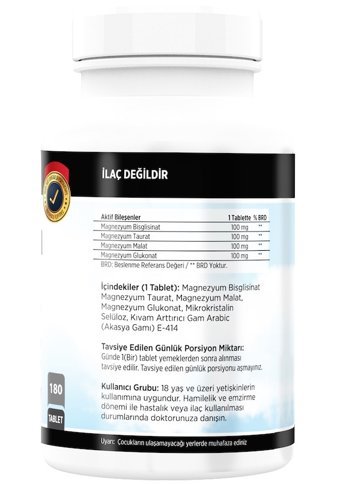 Ncs Magnesium - Vitamin C Vitamin K2 Aromasız Yetişkin Vitamin 180 Tablet