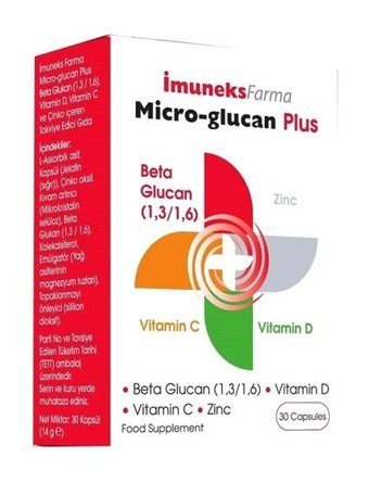 Imuneks Micro-Glucan Plus Aromasız Yetişkin Vitamin 30 Kapsül