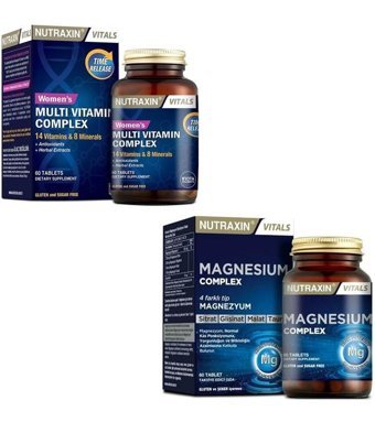 Nutraxin Women'S Multi Vitamin Complex - Magnesium Complex Bitki Ekstralar Yetişkin Vitamin 60 Tablet