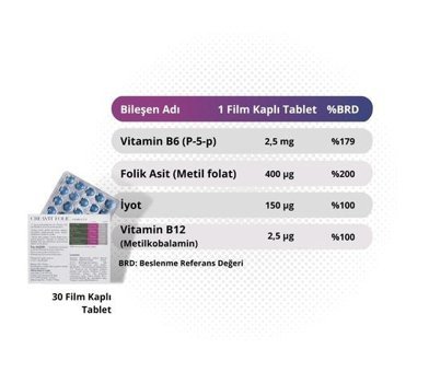Creavit Folic Complex Aromasız Yetişkin Vitamin 30 Tablet