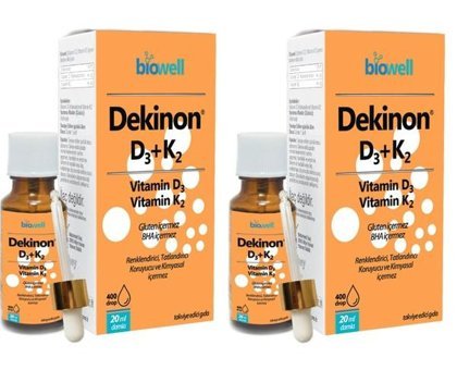 Dekinon Biowell D3 K4 Aromasız Yetişkin Vitamin 2x20 ml